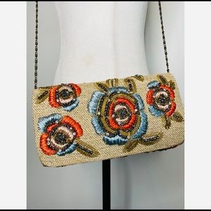 Anthropologie Mimi Beaded Embroidered Clutch boho